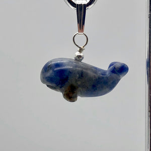 Sodalite Whale Pendant Necklace | Semi Precious Stone Jewelry | Silver Pendant - PremiumBead Alternate Image 5