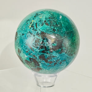 Chrysocolla Cuprite Scry Crystal Round Sphere | 65mm | Blue/Copper | 1 Sphere |