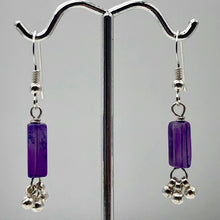 Load image into Gallery viewer, Enchanting Amethyst &amp; Sterling Silver Earrings!|4x4x12mm Amethyst| 1 1/2&quot; Long| - PremiumBead Primary Image 1
