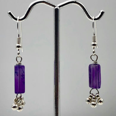 Enchanting Amethyst & Sterling Silver Earrings!|4x4x12mm Amethyst| 1 1/2