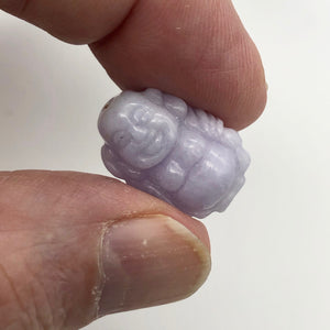 26.9cts Hand Carved Buddha Lavender Jade Pendant Bead | 21x14.5x10mm | Lavender - PremiumBead Alternate Image 5