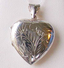 Load image into Gallery viewer, Love Sterling Silver Heart Locket Pendant 10029B - PremiumBead Alternate Image 2
