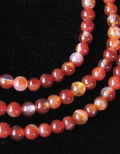 Load image into Gallery viewer, Fiery! Carnelian Agate 4mm Round Beads Strand 110490 - PremiumBead Primary Image 1

