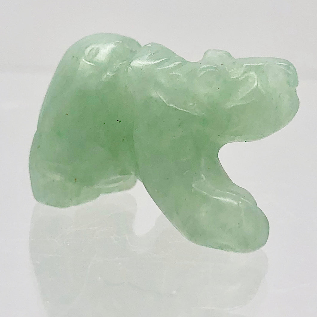 Roar Hand Carved Natural Aventurine Bear Figurine | 13x18x7mm | Green