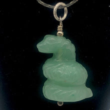 Load image into Gallery viewer, Ss! Carved Aventurine Snake &amp; Sterling Silver Pendant
