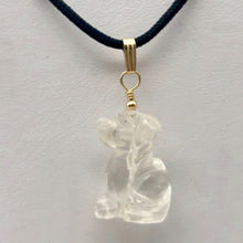Load image into Gallery viewer, Semi Precious Stone Jewelry Faithful Dog Pendant Necklace of Quartz/Gold - PremiumBead Alternate Image 2
