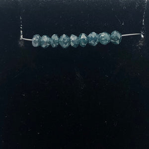 Blue Diamond Faceted Roundel Beads | 3-2.6mm | 9 Beads | ~1.0 carat |10597A - PremiumBead Alternate Image 3