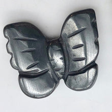 Load image into Gallery viewer, Iron Butterfly Carved Hematite Worry-Stone Figurine | 21x18x5mm | Silver Black - PremiumBead Primary Image 1
