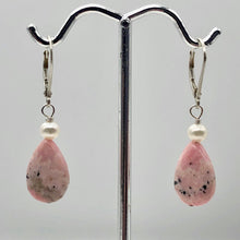 Load image into Gallery viewer, Teardrop Rhodochrosite and Pearl Drop Sterling Silver Earrings | 1 1/2&quot; Long | - PremiumBead Primary Image 1
