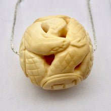Load image into Gallery viewer, Chinese Zodiac Year of the Snake Waterbuffalo Bone Bead | 30mm| Cream | 1 Bead | - PremiumBead Primary Image 1
