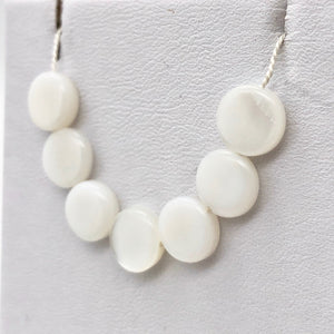 Mississippi White Ebony Shell Coin Beads | 7 Beads | 8x2.5mm | 4336p - PremiumBead Alternate Image 6