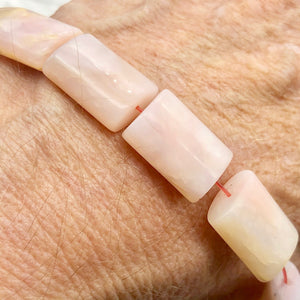 Elegant Pink Peruvian Opal Pendant Beads | 18x13x7mm| Pink| Rectangle| 11 Bds | - PremiumBead Alternate Image 3