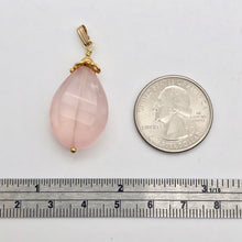 Load image into Gallery viewer, Sparkle Twist Faceted 14kgf Rose Quartz 23x17mm Pear Pendant - PremiumBead Alternate Image 3
