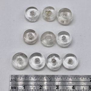 Quartz Crystal Polished Roundel Beads | 11x4mm | Clear | 10 Beads |