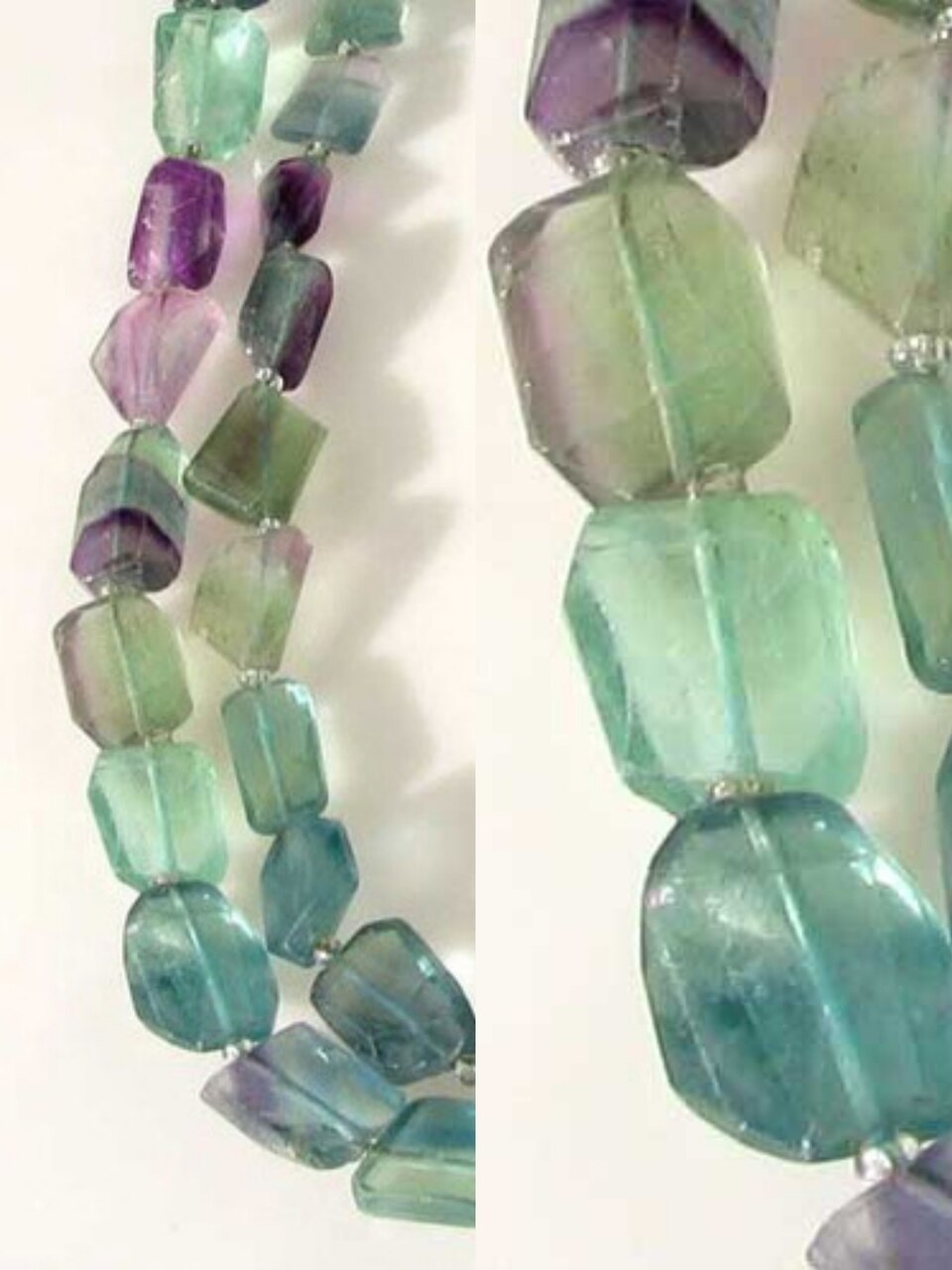 Incredible Artistically Faceted Multi-Hue Fluorite Nugget Bead Strand 109643 - PremiumBead Primary Image 1