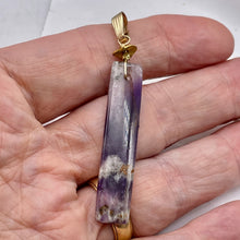 Load image into Gallery viewer, Chevron Amethyst 14K Gold Filled Rectangle | 3&quot; Long | Purple/White | 1 Pendant|
