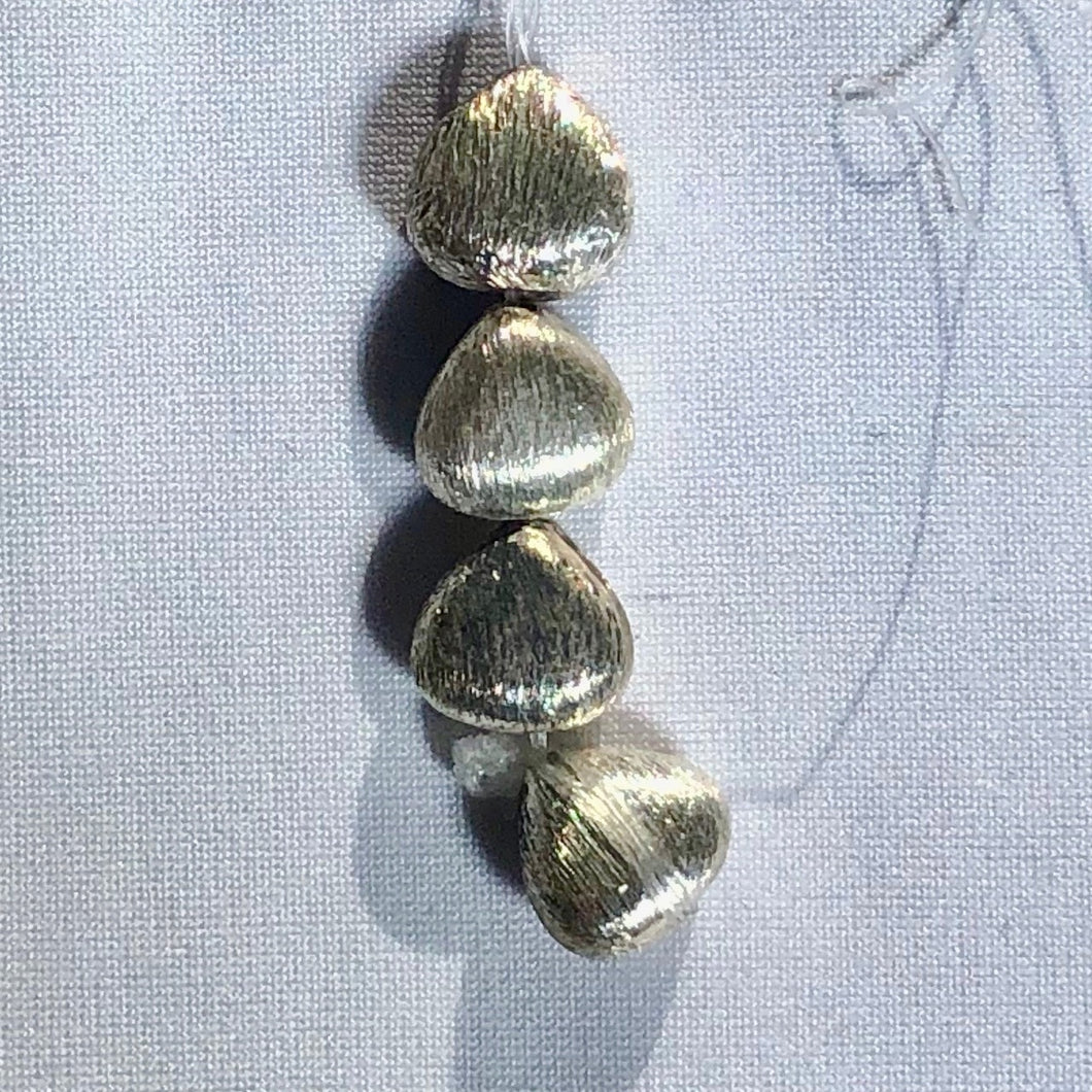 Brushed Solid Silver Four Teardrop Beads 10431 - PremiumBead Primary Image 1