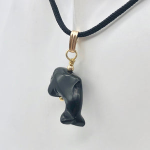 Happy Obsidian Orca Whale 14K Gold Filled 1.06" Long Pendant 509301ORG - PremiumBead Alternate Image 8