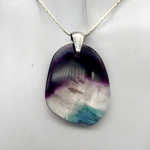 Semi Precious Stone Jewelry Multi-colored Fluorite Pendant with Sterling Silver - PremiumBead Alternate Image 4