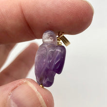 Load image into Gallery viewer, Majestic Hand Carved Amethyst Sea Turtle and 14K Gold Filled Pendant 509276AMD - PremiumBead Alternate Image 10
