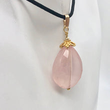 Load image into Gallery viewer, Sparkle Twist Faceted 14kgf Rose Quartz 23x17mm Pear Pendant - PremiumBead Alternate Image 9
