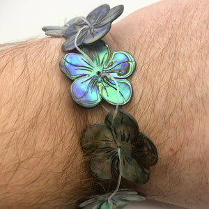 Shimmering Abalone Flower/Plumeria Pendant Beads | 2 Beads | 28x27x3mm | 10609 - PremiumBead Alternate Image 3