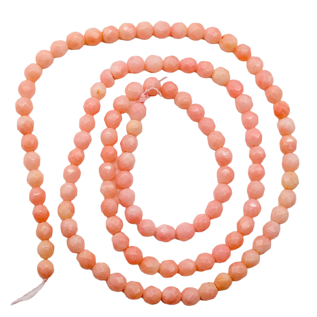 Coral Faceted Strand Round | 3 mm | Salmon | 112 Beads |