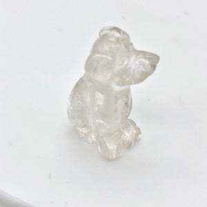 Fluttering Clear Quartz Dog Figurine/Worry Stone | 20x12x10mm | Clear - PremiumBead Primary Image 1
