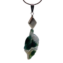 Load image into Gallery viewer, Jasper Sterling Silver Leaf Pendant | 2 3/4&quot; Long | Green/White | 1 Pendant |
