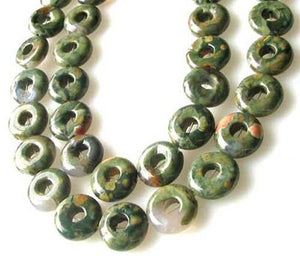 Raintree Rhyolite Jasper Pi Circle Bead Strand 109529 - PremiumBead Primary Image 1