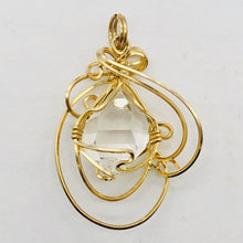 Load image into Gallery viewer, Herkamer Diamond 14K Gold Filled Wire Wrap Drop Pendant | 1 1/2&quot; Long| Clear| 1
