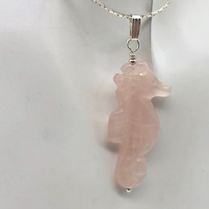 Rose Quartz Hand Carved Seahorse w/Silver Findings Pendant - So Cute! 509244RQS - PremiumBead Alternate Image 11