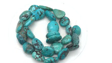 Load and play video in Gallery viewer, 305cts Natural USA Turquoise Pebble Beads Strand 106696G
