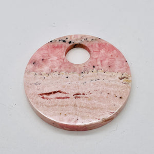 1 Natural Lacy Pink Rhodochrosite 50mm Pi Circle Pendant