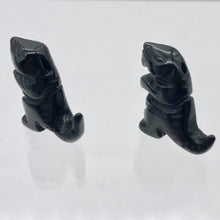 Load image into Gallery viewer, T-Rex Dinosaur Carved Obsidian Tyrannosaurus Rex Figurine | 21x18.5x7mm | Black - PremiumBead Alternate Image 7
