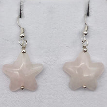 Load image into Gallery viewer, Carved Rose Quartz Starfish Sterling Silver Semi Precious Stone Earrings - PremiumBead Alternate Image 6
