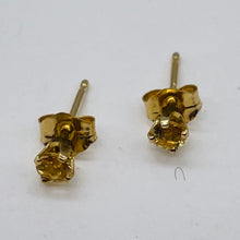 Load image into Gallery viewer, Citrine 14K Yellow Gold Stud Round Earrings | 3mm | Yellow | 1 Pair |
