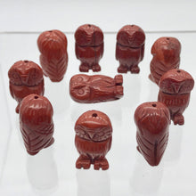 Load image into Gallery viewer, 2 Wisdom Carved Brecciated Jasper Owl Beads | 21x11.5x9mm | Red/Brown - PremiumBead Alternate Image 10
