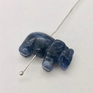 Wild 2 Hand Carved Sodalite Elephant Beads | 22.5x21x10mm | Blue white - PremiumBead Alternate Image 4