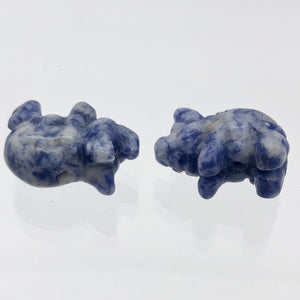 Oink 2 Carved Sodalite Pig Beads | 21x13x9.5mm | Blue - PremiumBead Alternate Image 7