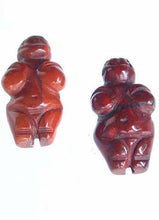 Load image into Gallery viewer, 2 Carved Brecciated Jasper Goddess of Willendorf Beads | 20x9x7mm | Red/Brown - PremiumBead Primary Image 1
