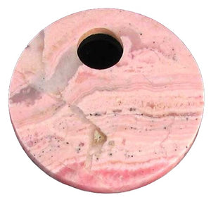 Natural Lacy Pink Rhodochrosite 50mm Pi Circle Pendant Bead