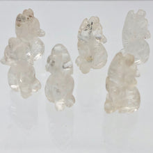 Load image into Gallery viewer, Howling New Moon 2 Carved Clear Quartz Wolf Coyote Beads | 21x11x8mm | Clear - PremiumBead Alternate Image 4
