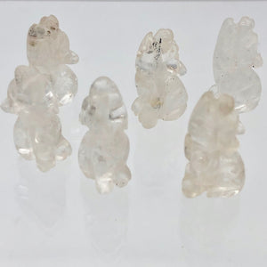 Howling New Moon 2 Carved Clear Quartz Wolf Coyote Beads | 21x11x8mm | Clear - PremiumBead Alternate Image 4