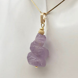 Amethyst Snake Pendant Necklace | Semi Precious Stone Jewelry | 14k Pendant - PremiumBead Alternate Image 4