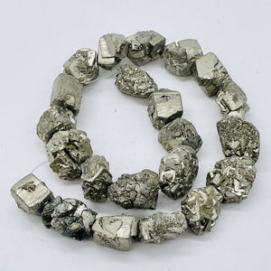 Pyrite Crystals | 24x19x12 to 15x15x14 | Silver Gold | 22 Beads