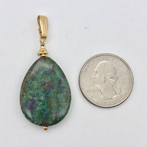 Natural Ruby Zoisite and 14K Gold Filled Pendant, 2", Green/Red 507162C - PremiumBead Alternate Image 6