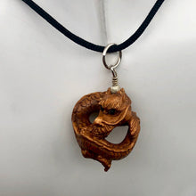 Load image into Gallery viewer, Hand Carved Boxwood Crouching Dragon Sterling Pendant 504128BDS - PremiumBead Alternate Image 3
