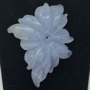 40.7cts Hand Carved Blue Chalcedony Flower Bead | 51x36x4mm | - PremiumBead Alternate Image 2