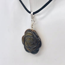 Load image into Gallery viewer, Hand Carved Tigereye Rose Flower Pendant | 1.5&quot; Long | 509290TES - PremiumBead Alternate Image 4
